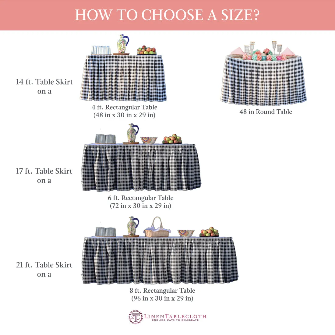 17 ft. Accordion Pleat Polyester Table Skirt (7 Colors)