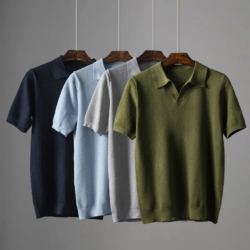 Acewonders™ Lucca Cotton Polo V-Knit Top