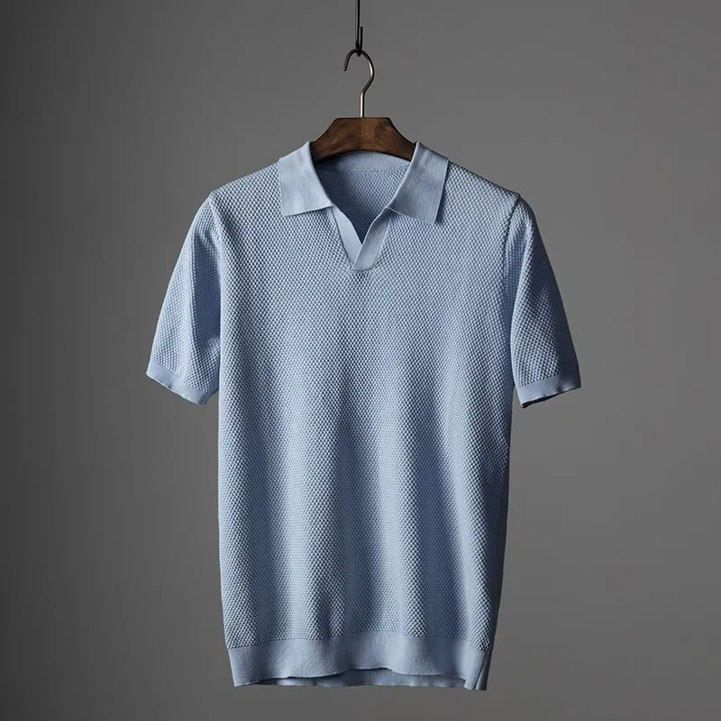 Acewonders™ Lucca Cotton Polo V-Knit Top