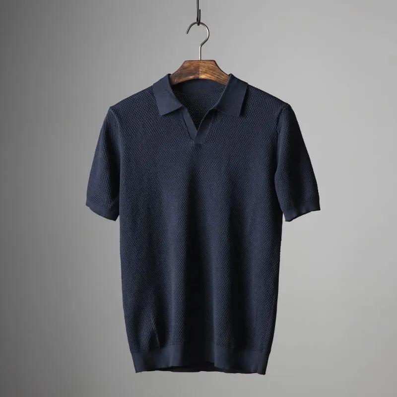 Acewonders™ Lucca Cotton Polo V-Knit Top