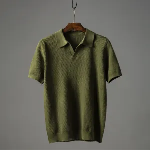 Acewonders™ Lucca Cotton Polo V-Knit Top