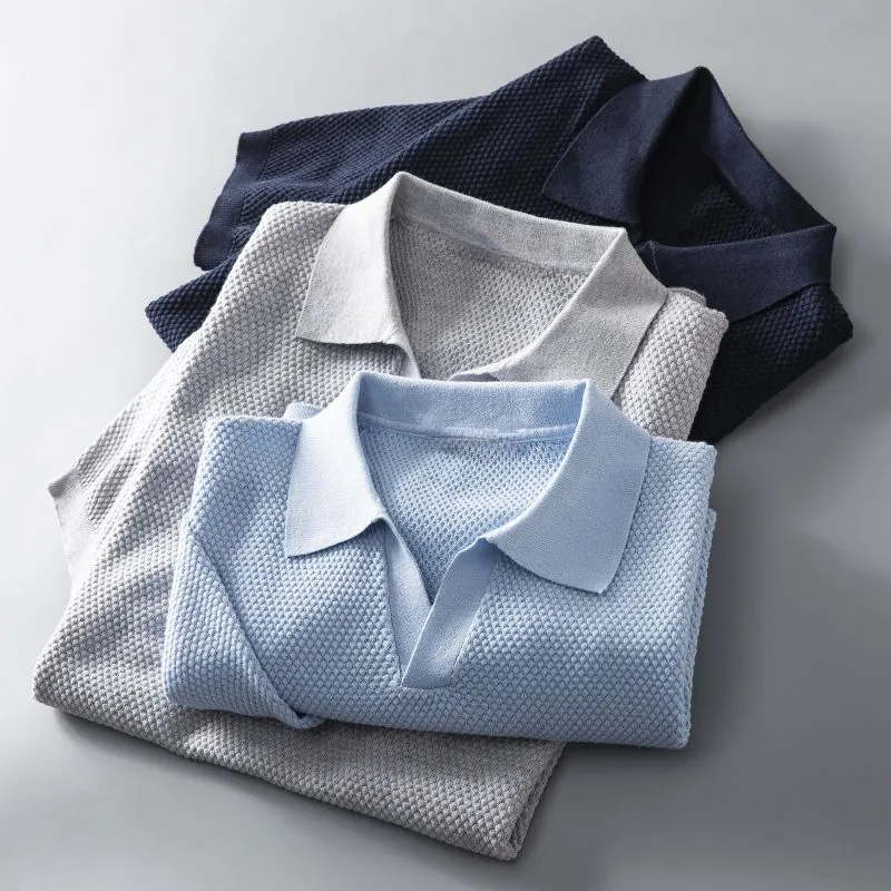 Acewonders™ Lucca Cotton Polo V-Knit Top