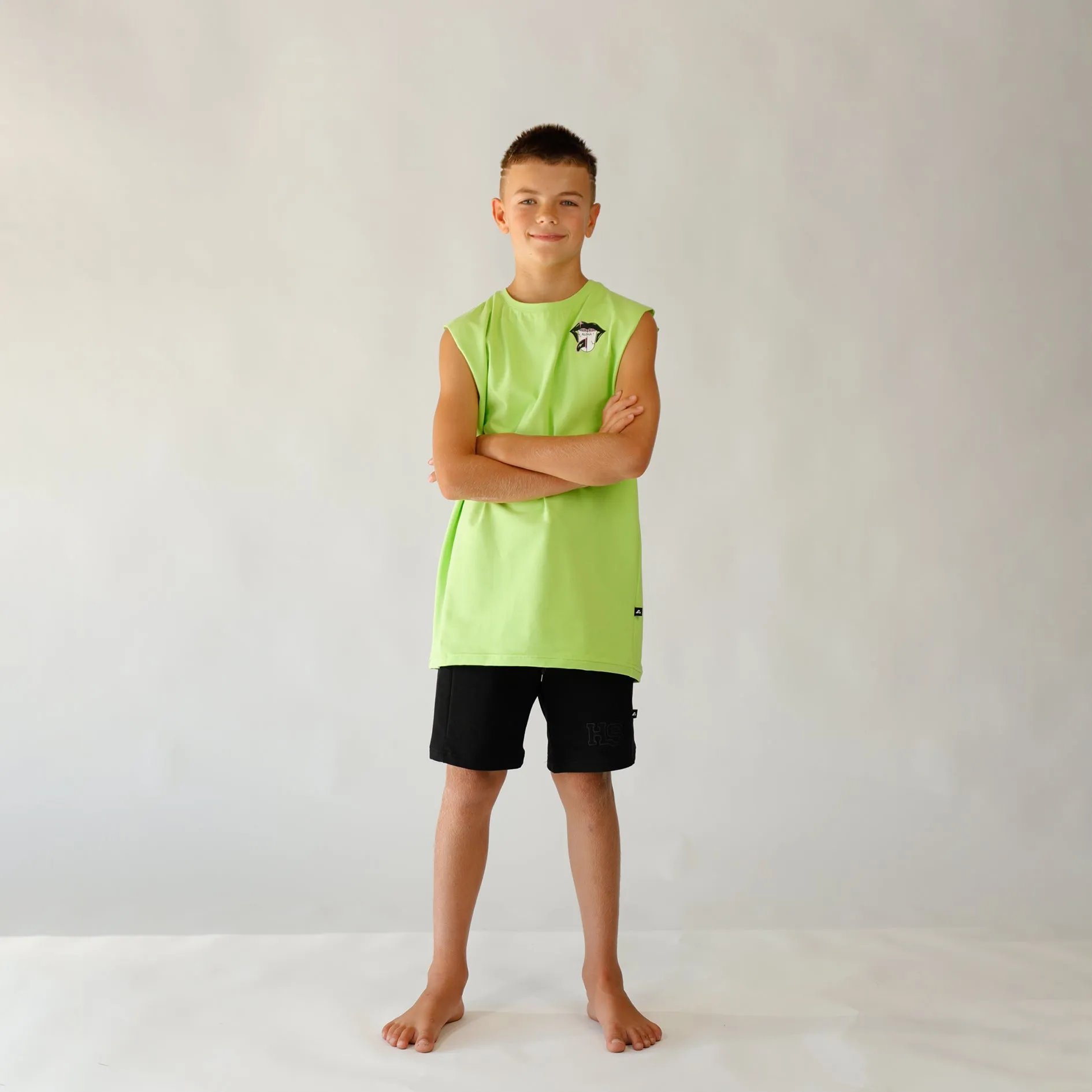 ALOHA TONGUE MUSCLE TEE - Lime