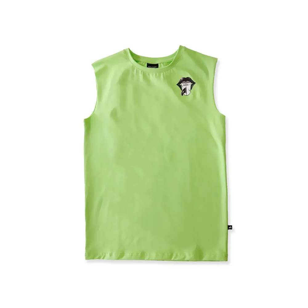 ALOHA TONGUE MUSCLE TEE - Lime