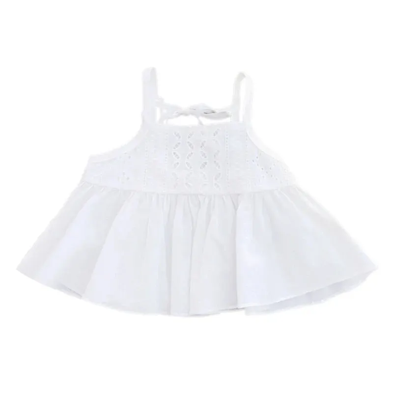 Baby Girls Clothing Suspender Vest Toddler Kids Breathable Shirt Summer Cotton Solid Hollow Sweet Top Children's Tank Top