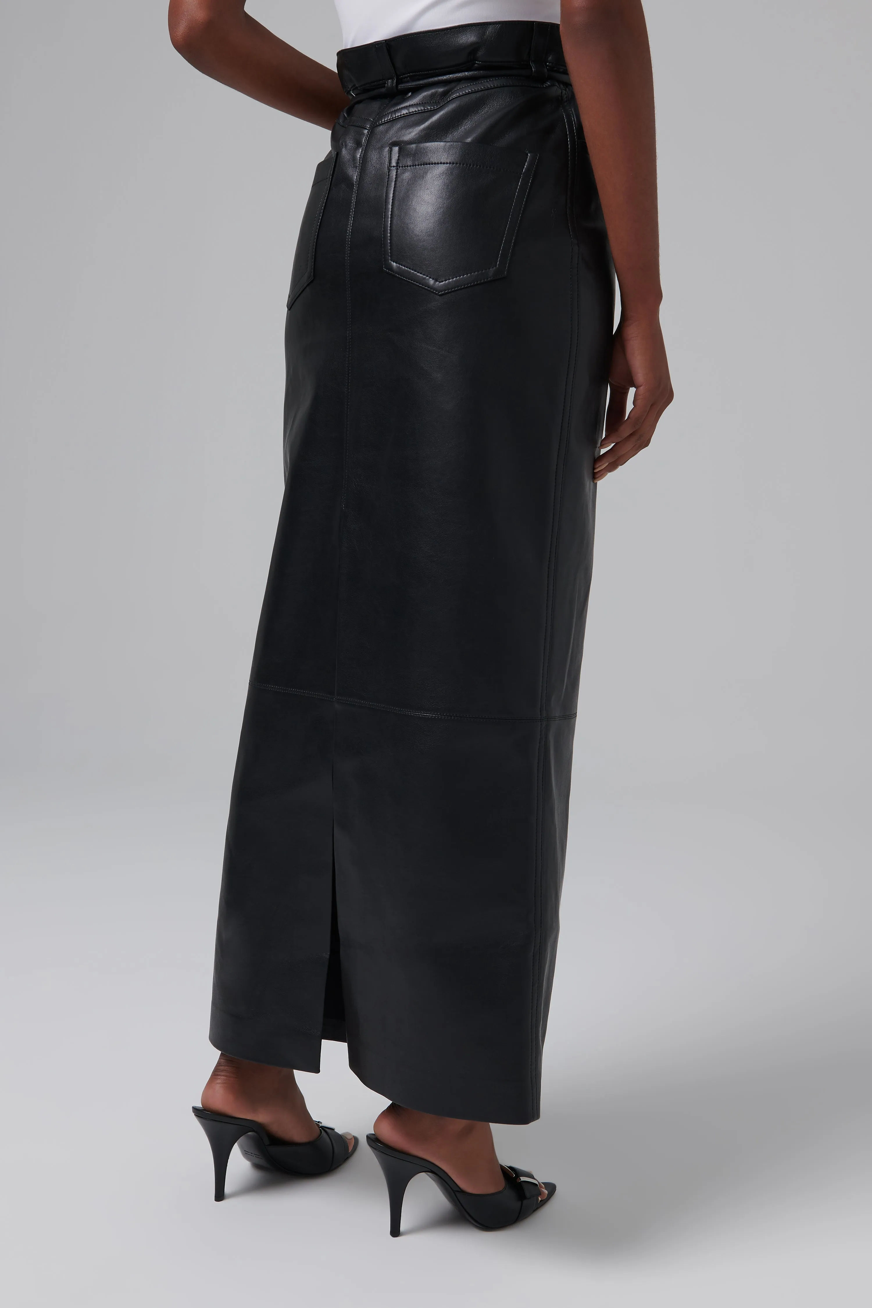 Black Kadence High Waist Midi Skirt