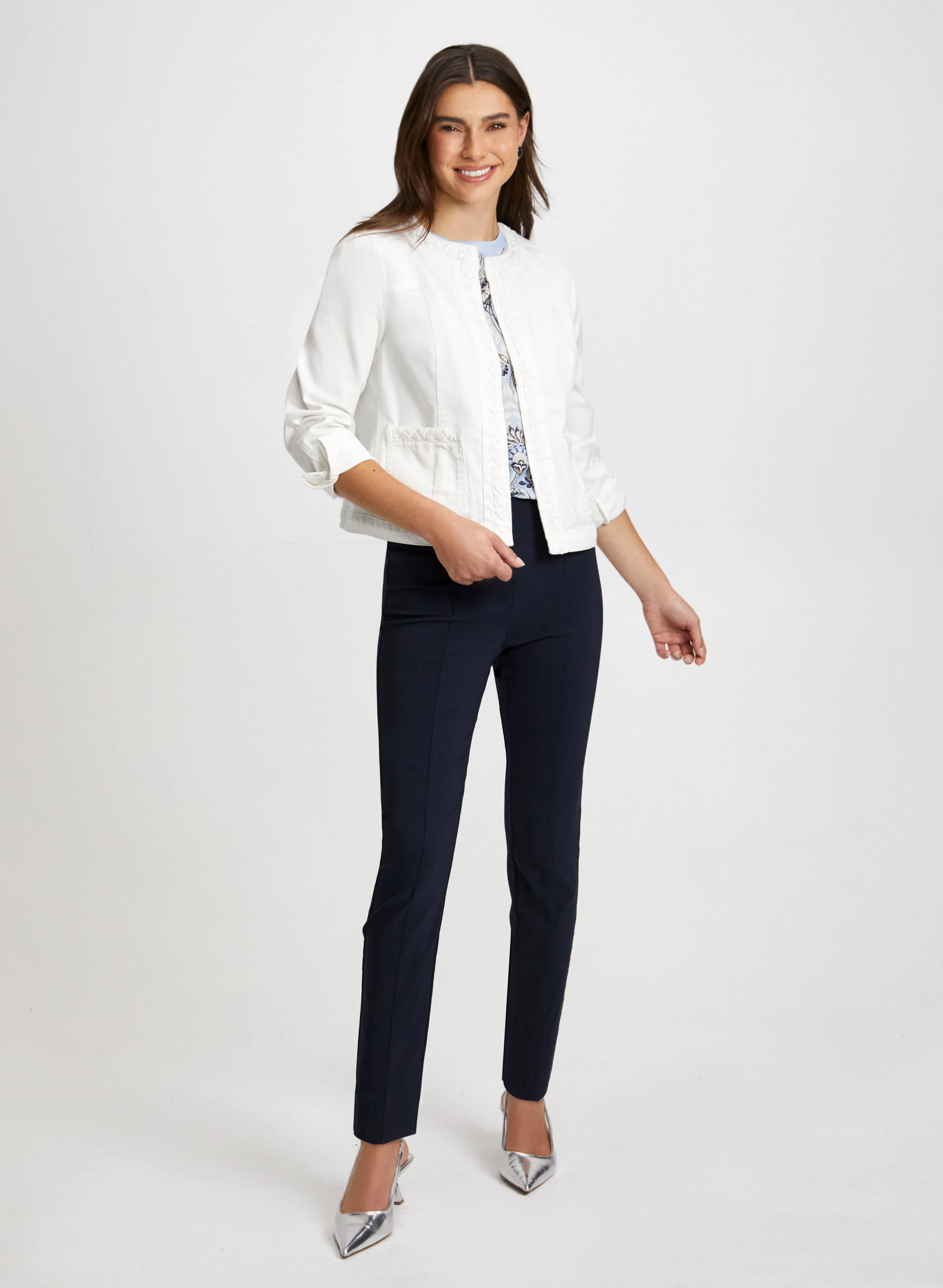 Braided Trim Denim Jacket