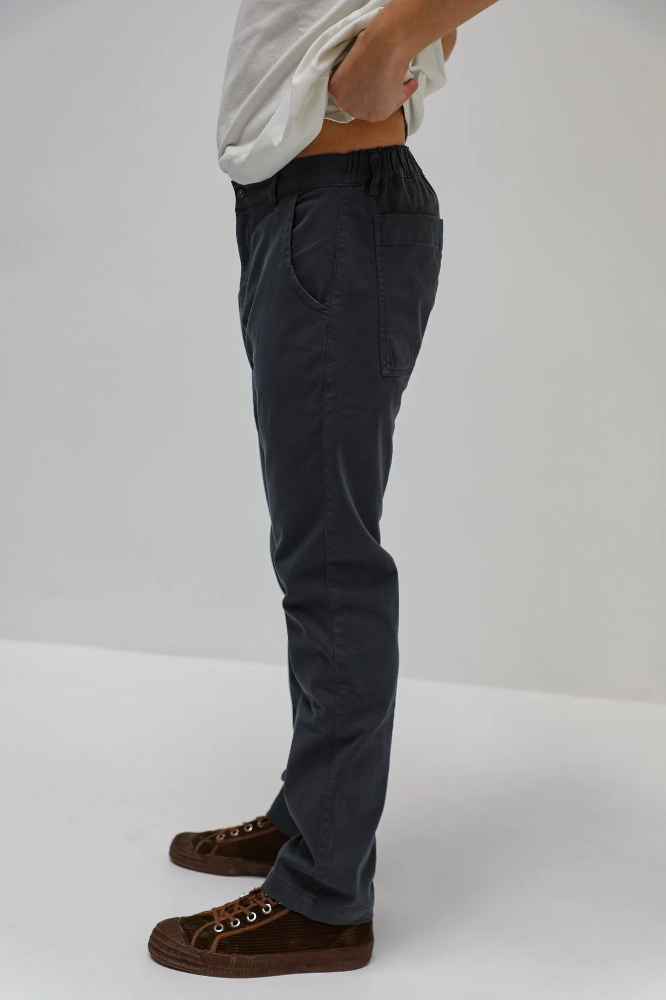 Button Comfy Pants Navy