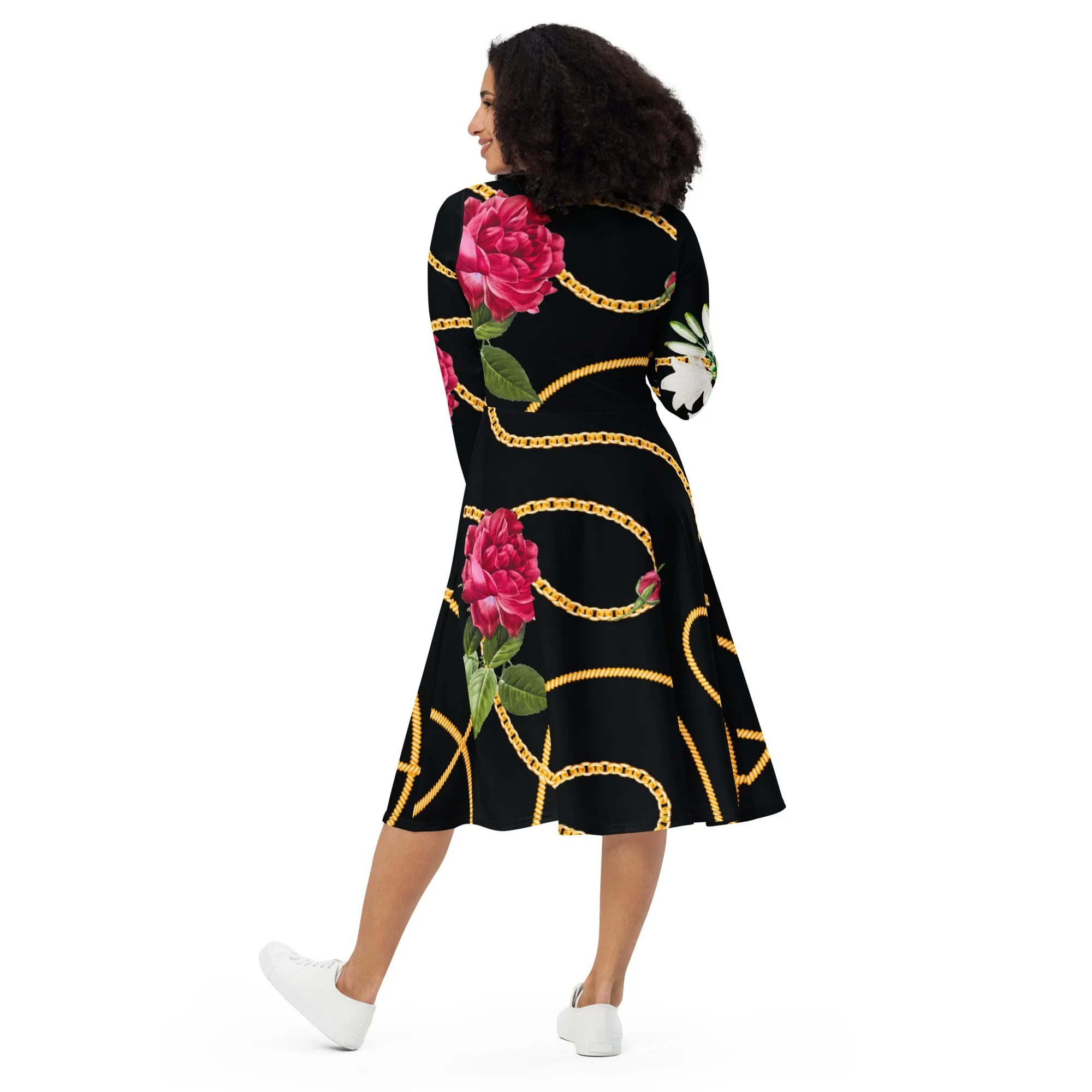 Chained Maiden long sleeve midi dress