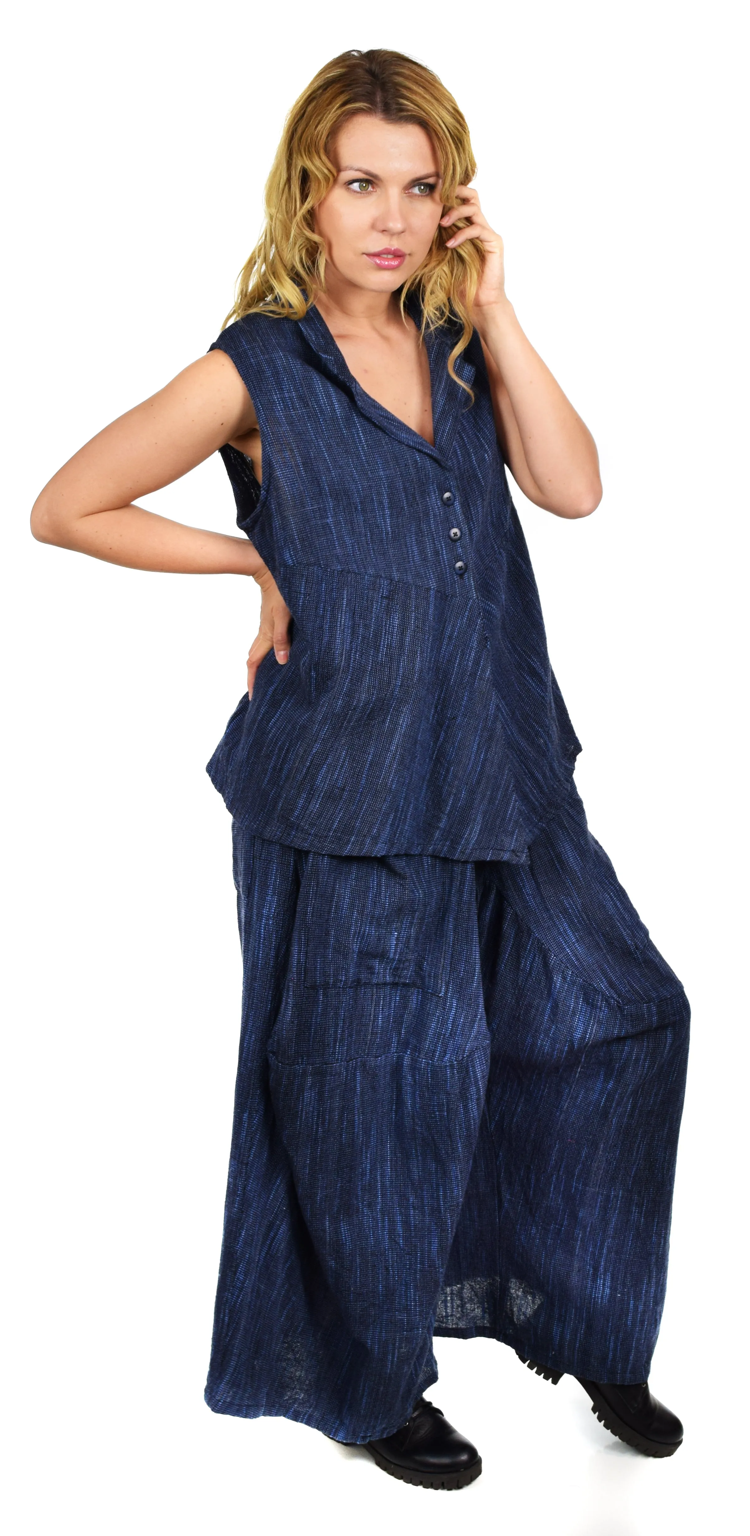 Designer Pant set, Cotton Pant Set , Lagenlook Pant Set, Slub Cotton Pants set, Women Pant Set, Boho Pant Set, Relaxed pant set