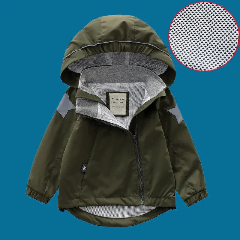Double-Deck Windproof Inner Polar Fleece Kids Jacket