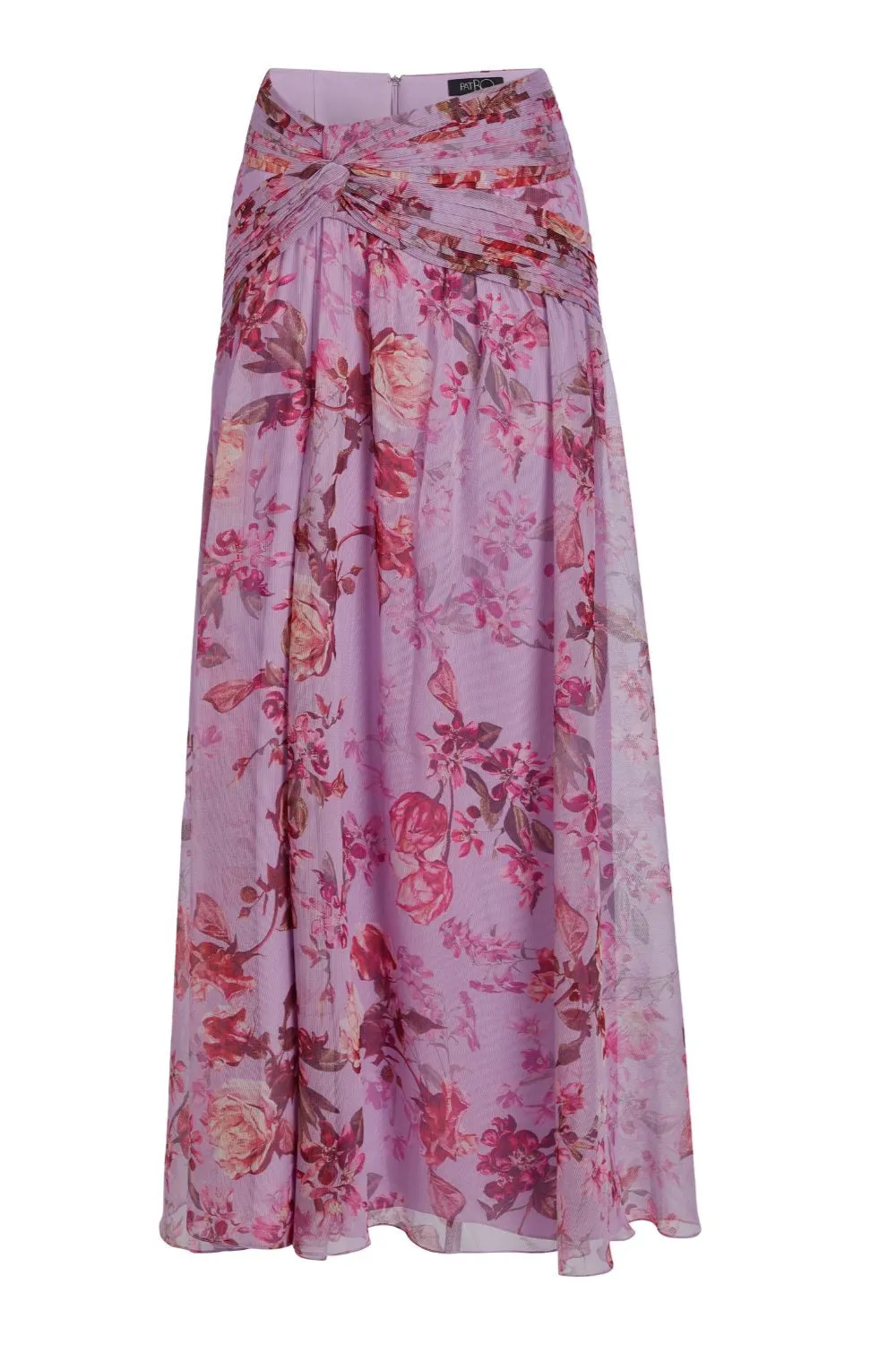 Floral Haze Draped Maxi Skirt
