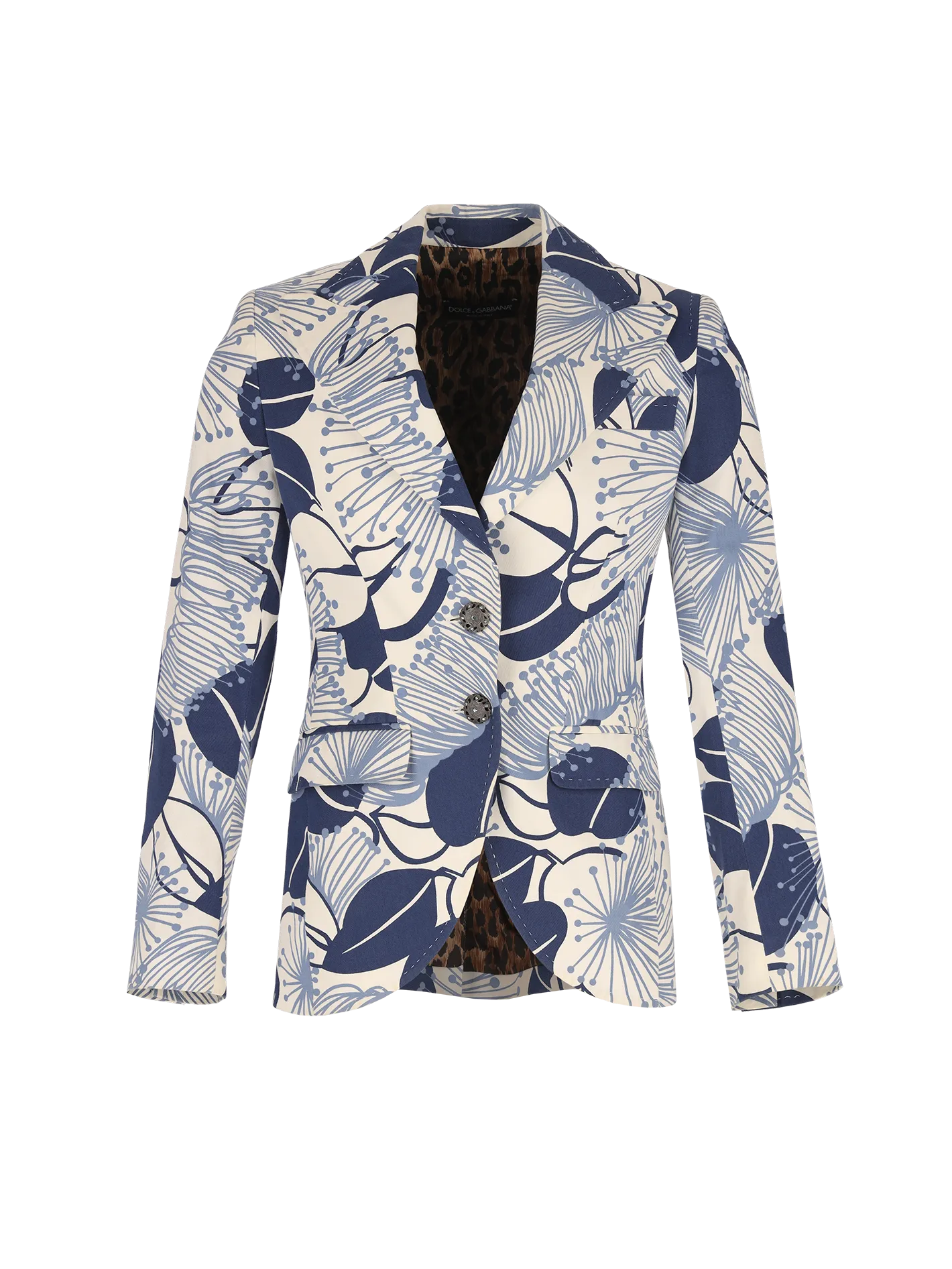 floral-print cotton-canvas blazer