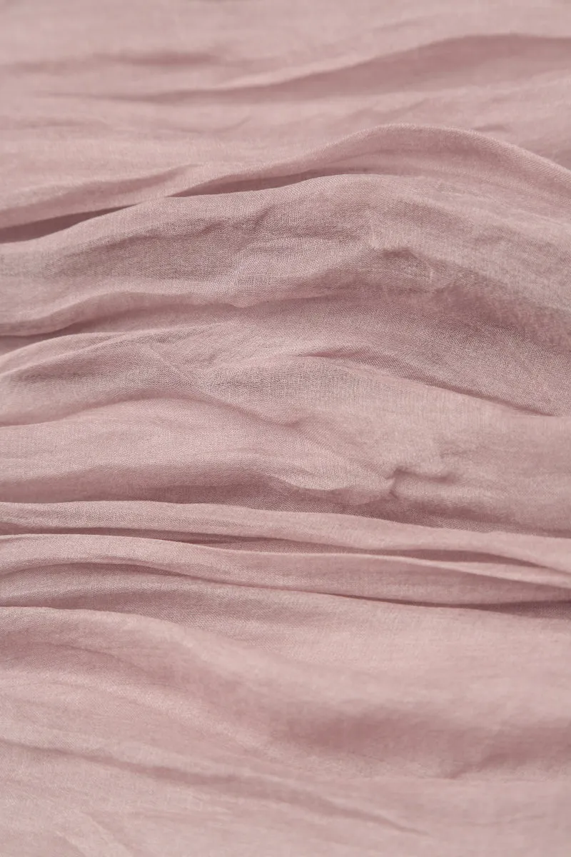 Greige Crumpled Silk Chiffon Skirt