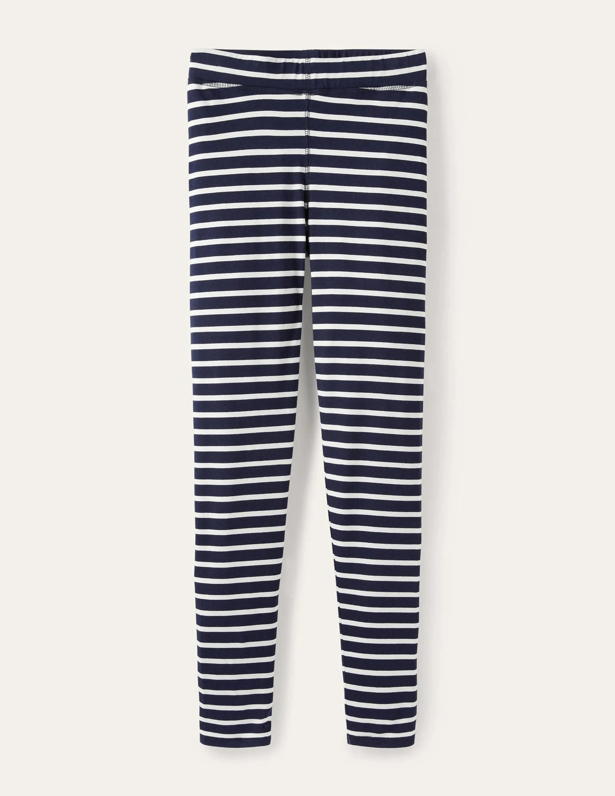High Rise Jersey Leggings-Navy/Ivory