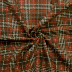 Idris Rust & Green Tartan Wool SHOWROOM SAMPLE 34CM X 60CM