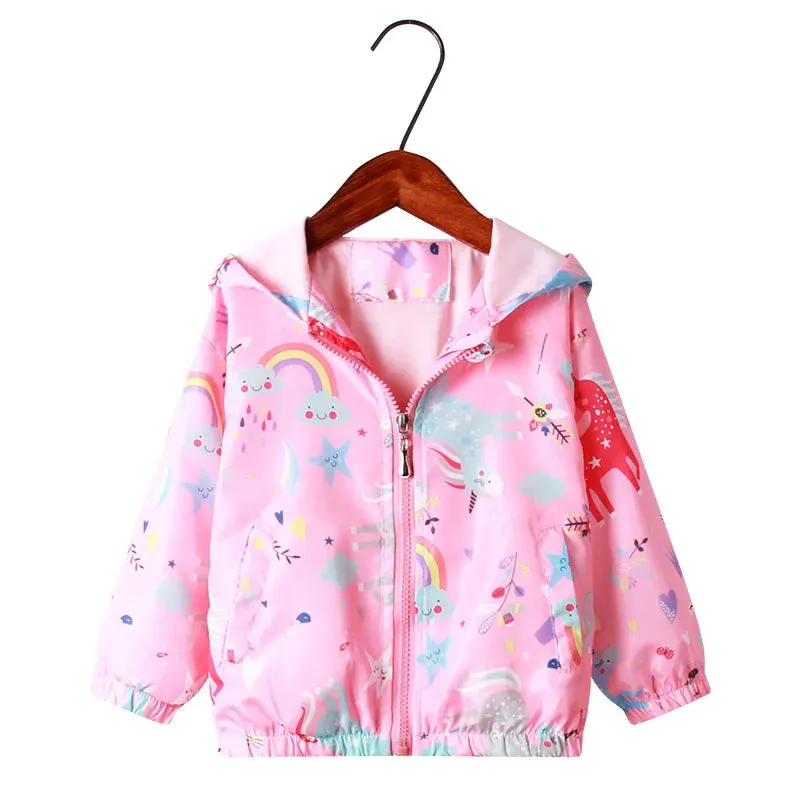 Kids Girls Lovely Cartoon Animal Design Hooded Jackets