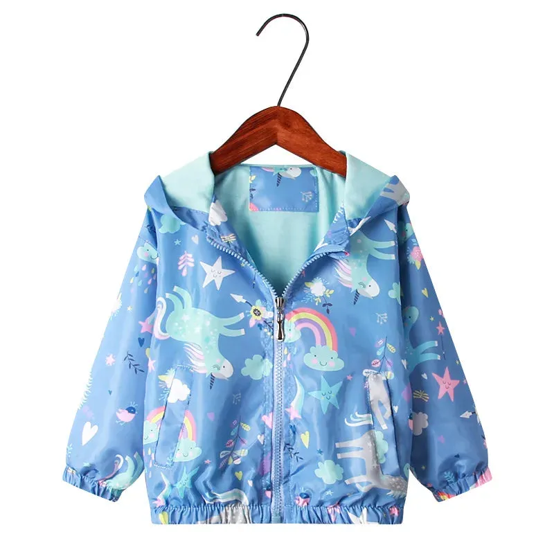 Kids Girls Lovely Cartoon Animal Design Hooded Jackets