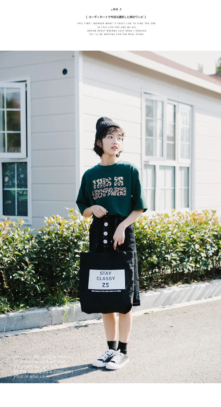 Korean Elegant High Waist Solid Colored Splitted Mid-Length Skirt