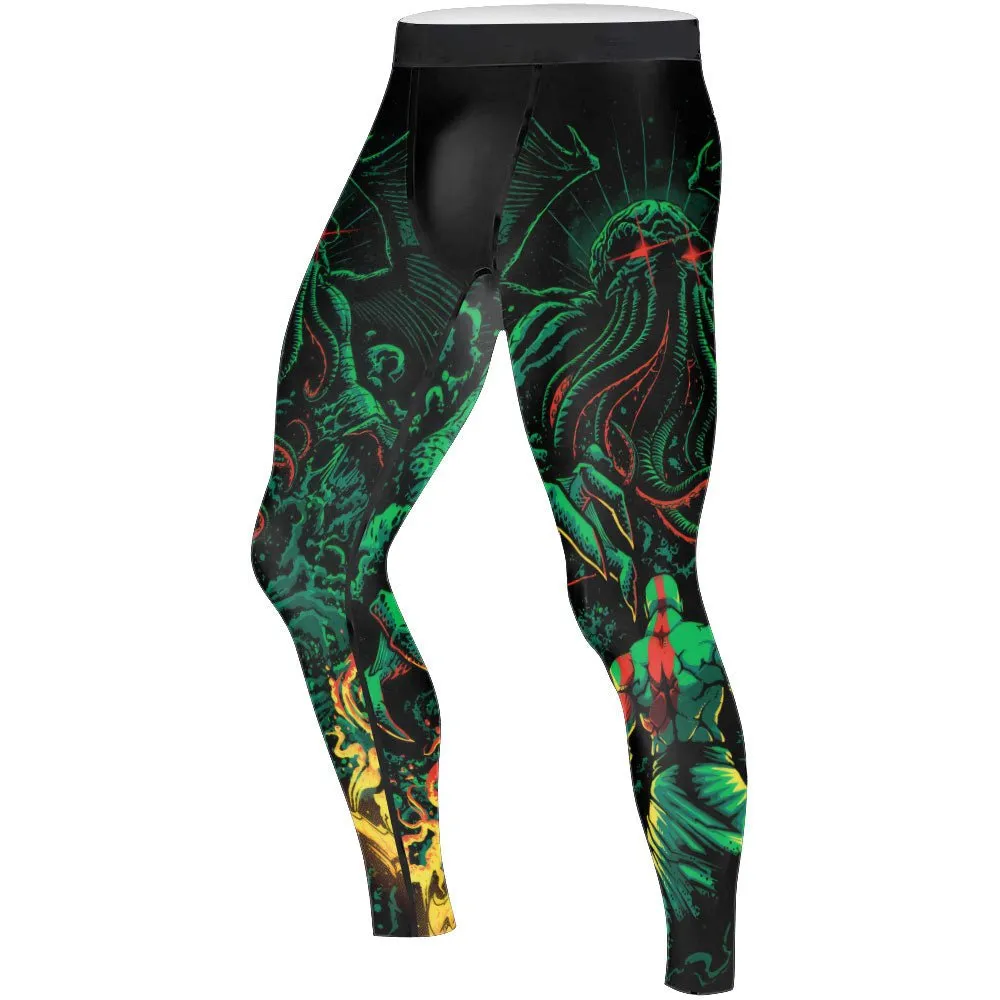 Kratos Versus Cthulhu Men's Compression Leggings