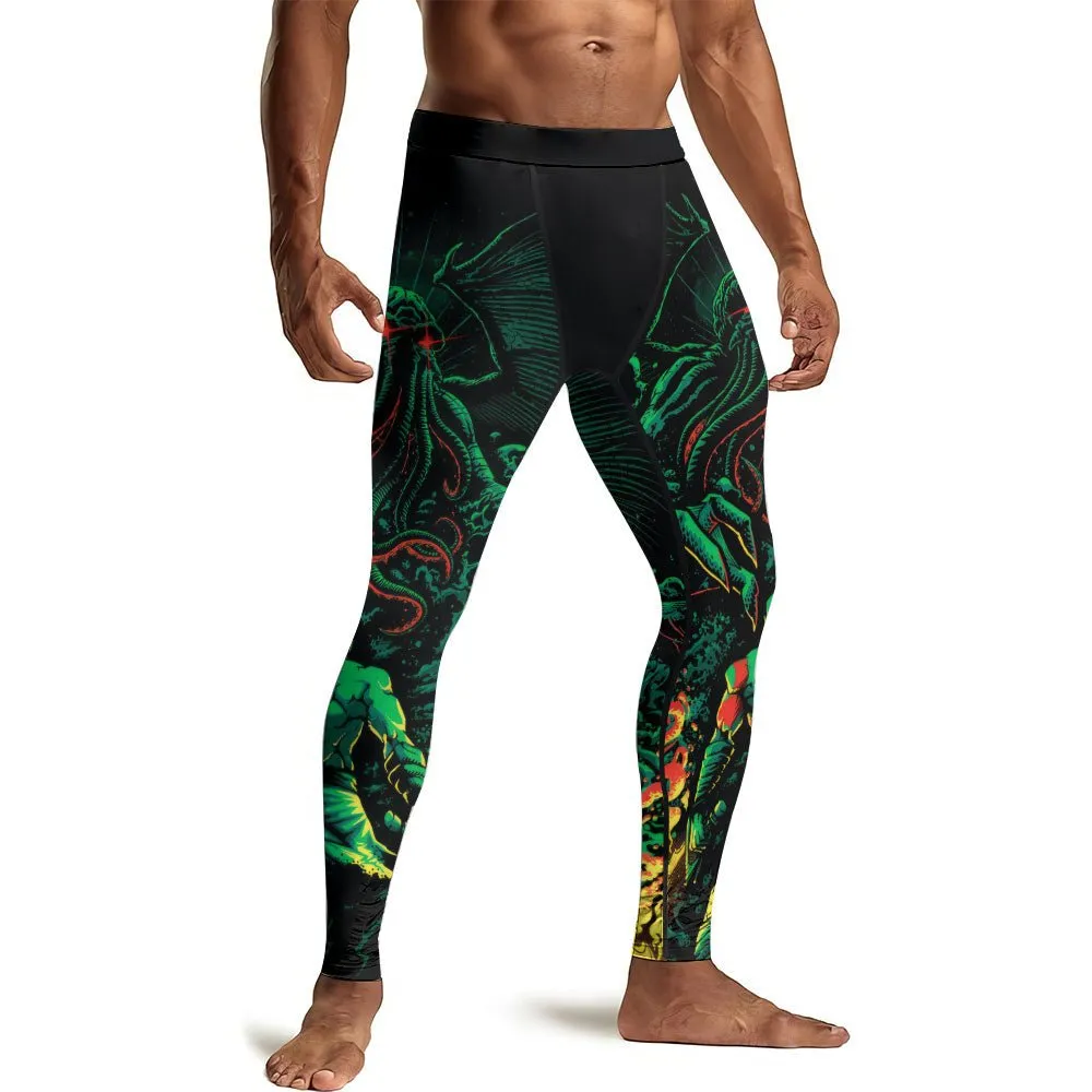 Kratos Versus Cthulhu Men's Compression Leggings