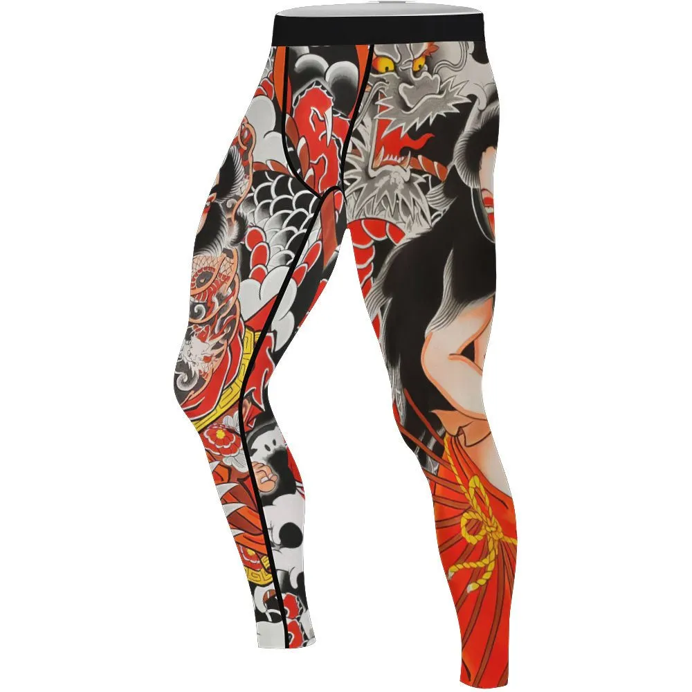 Kumonryu Shishin VS Tamatori Hime Men's Compression Leggings