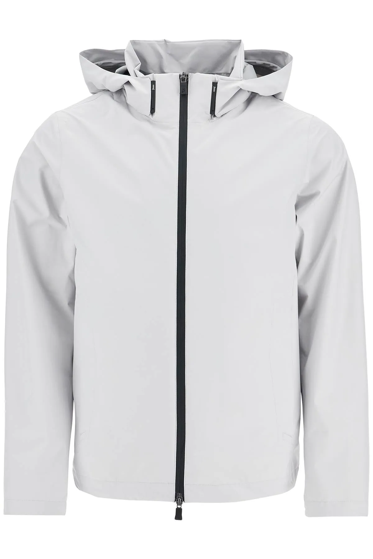 light gray polyester waterproof bomber with hood GI000458U 11124 ICE