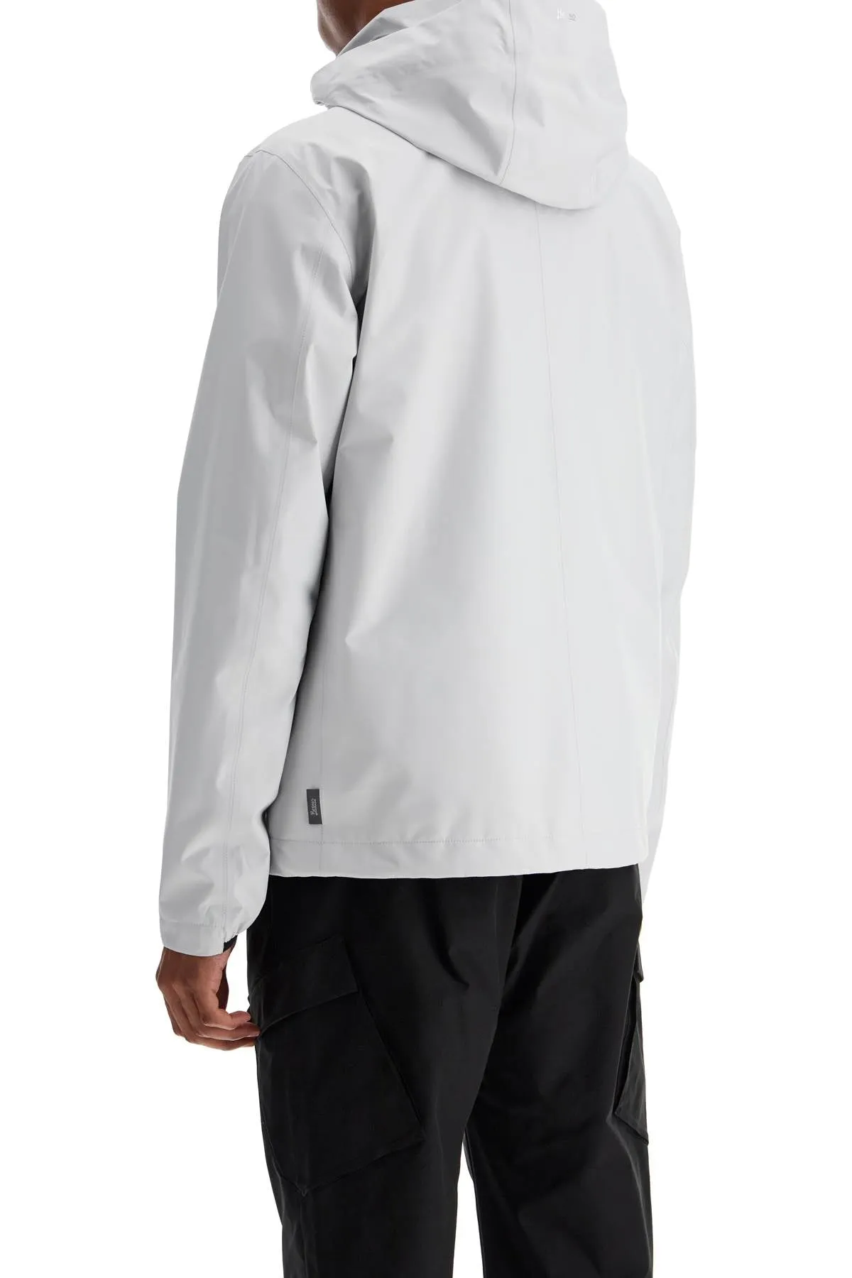 light gray polyester waterproof bomber with hood GI000458U 11124 ICE