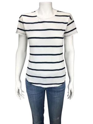 Madewell, Women's Striped Shirttail Tee, Ivory/Navy, Size XS