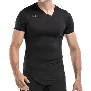 Mens Special V-Neck designed Quick-drying Breathable Compression Fitness Athletic T-shirt