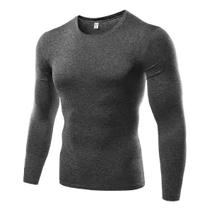 Mens Sports T-shirt Breathable Quick-dry Solid Color Tight Bodybuilding Training Top Tee