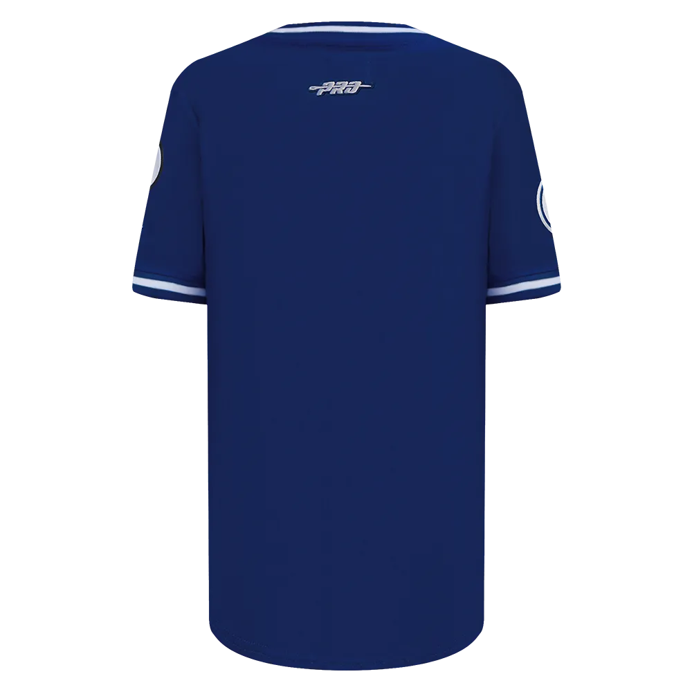 MLB LOS ANGELES DODGERS CLASSIC BIG BOYS SHORT SLEEVE STRIPED RIB TOP (DODGER BLUE)
