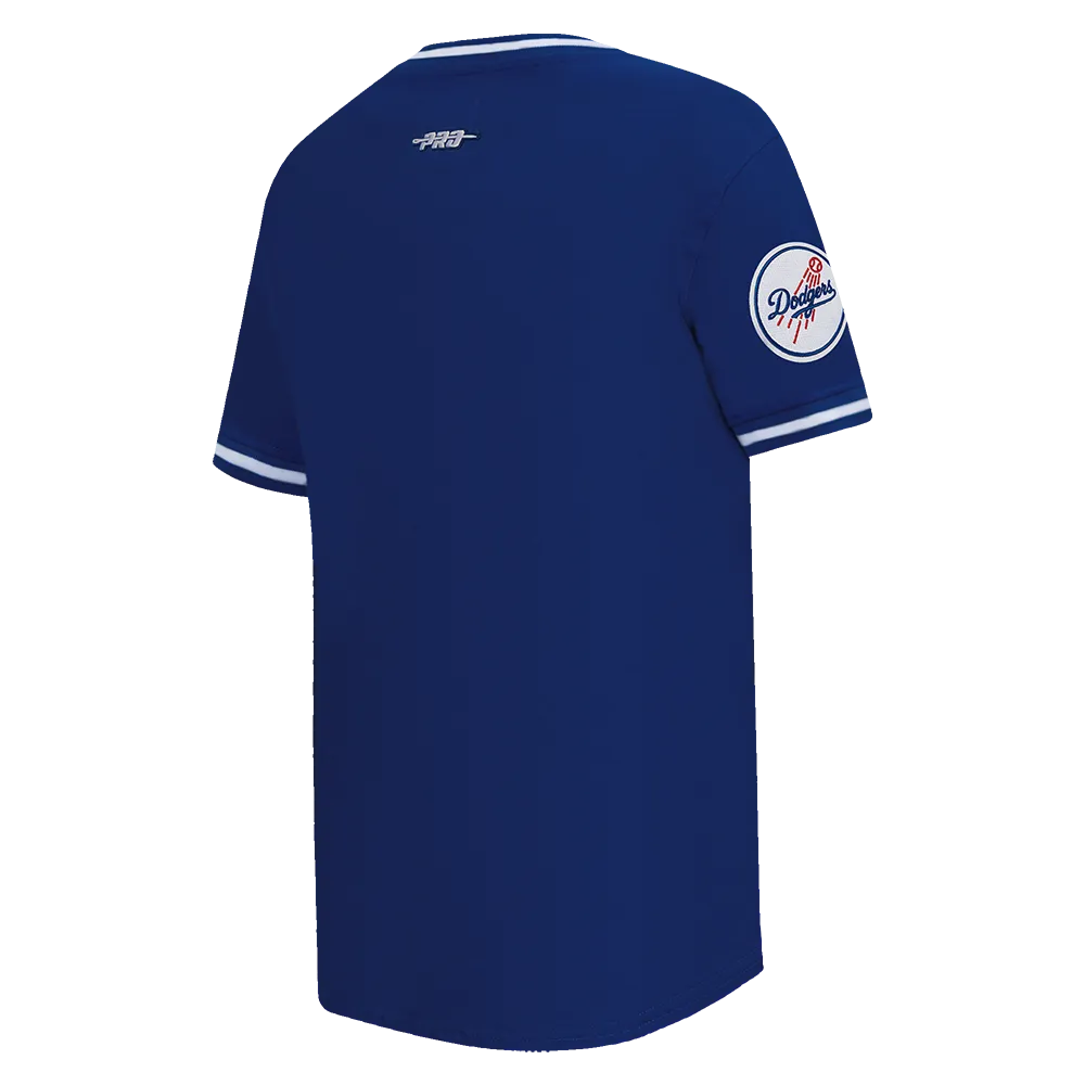 MLB LOS ANGELES DODGERS CLASSIC BIG BOYS SHORT SLEEVE STRIPED RIB TOP (DODGER BLUE)