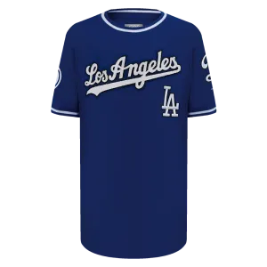 MLB LOS ANGELES DODGERS CLASSIC BIG BOYS SHORT SLEEVE STRIPED RIB TOP (DODGER BLUE)