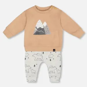 Mountain Print Long Sleeve Top & Pant Set