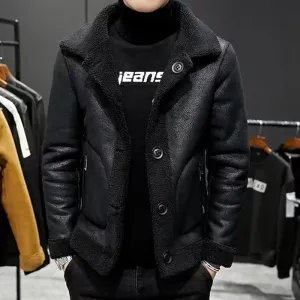 New Quality Mens Winter Warm  Jacket Granular Wool Fabric Reversible Wool Jacket