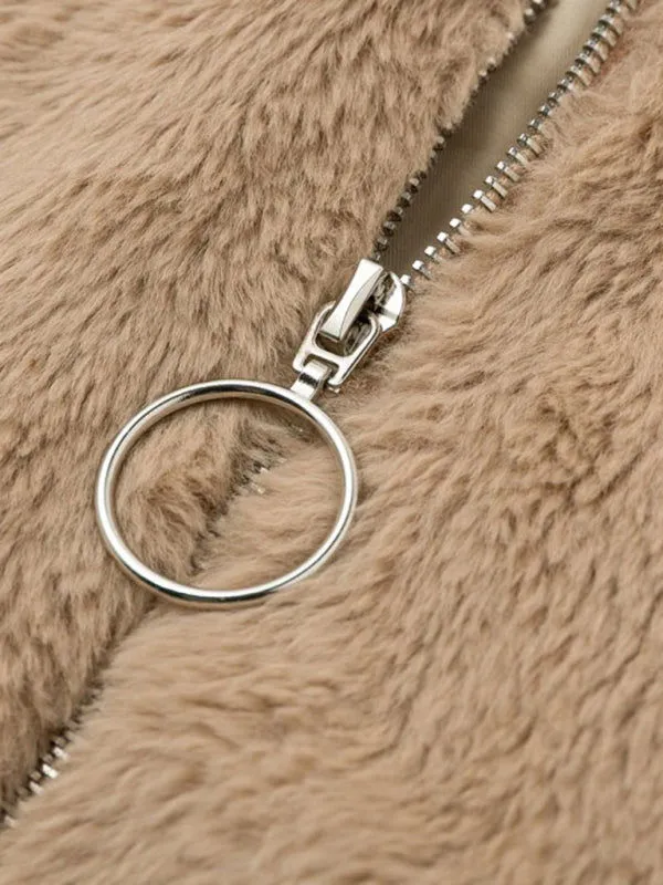 On-trend Warm Thick Plush Warm Zipper Cardigan Coats