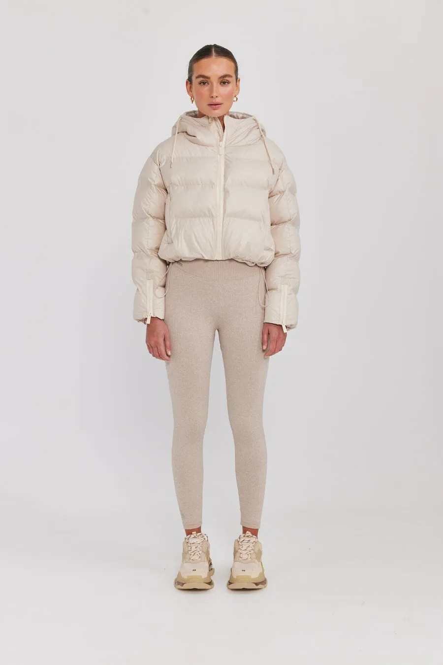 Orbit Puffer Jacket Glazed Ecru