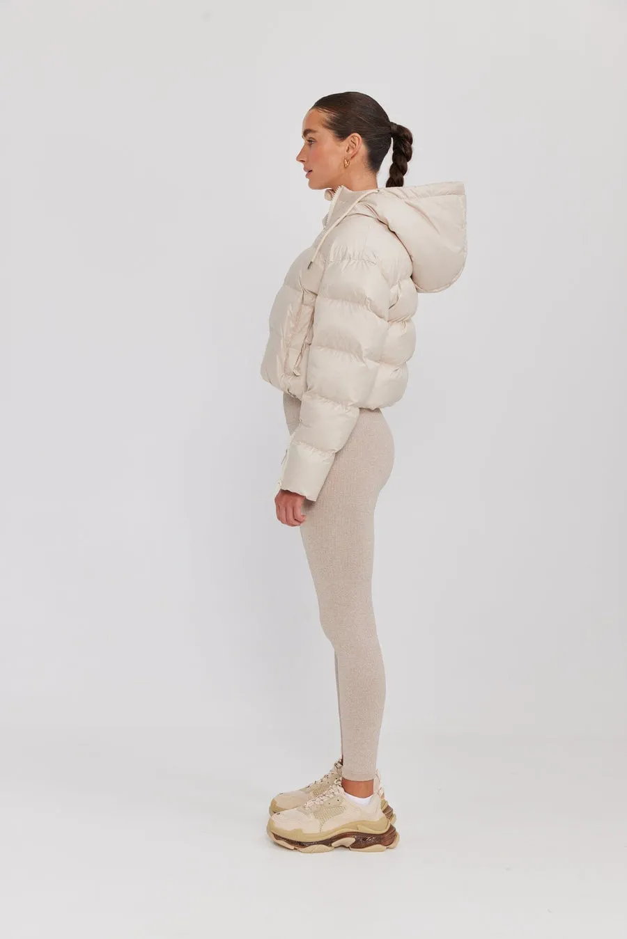 Orbit Puffer Jacket Glazed Ecru