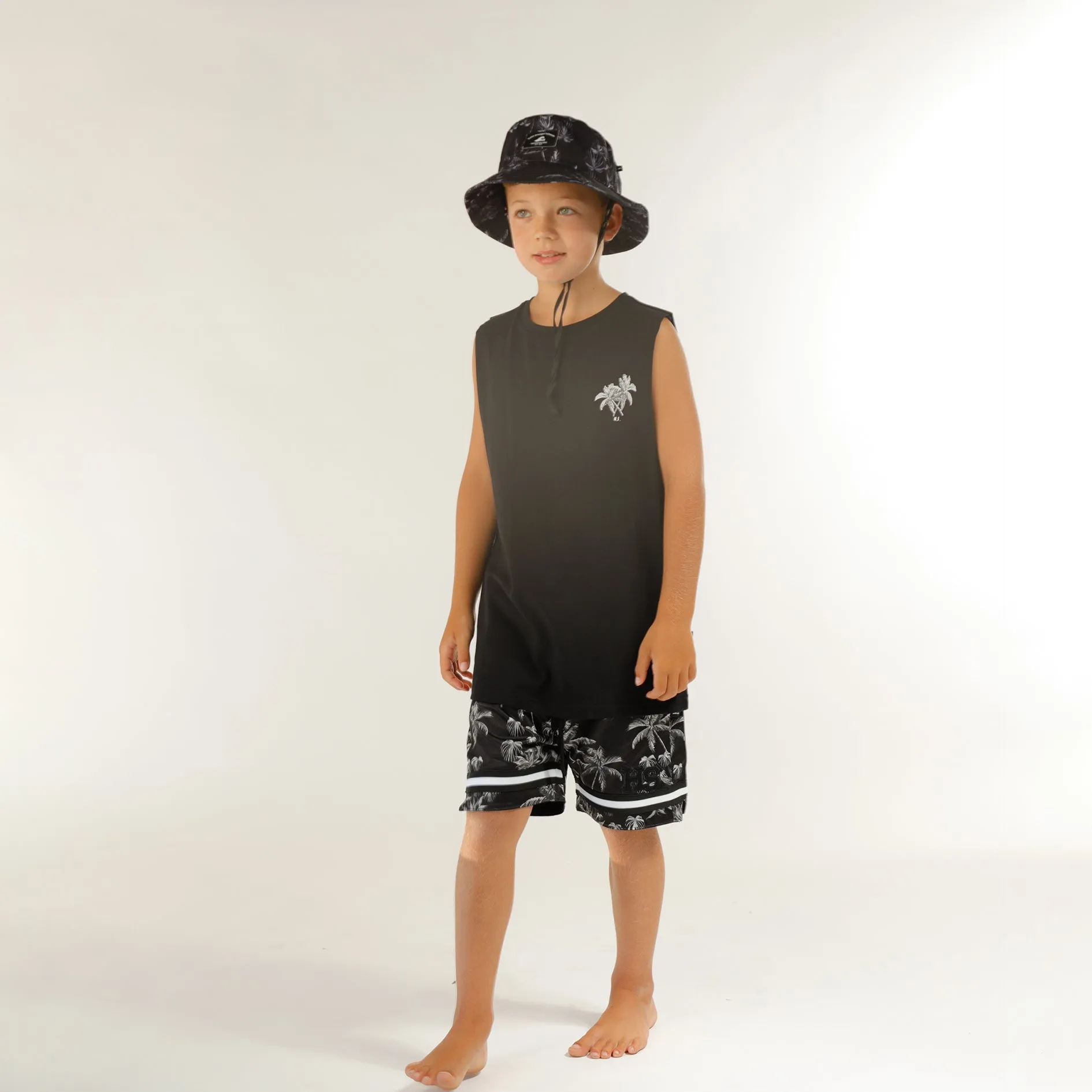 PALMS MUSCLE TEE - Black