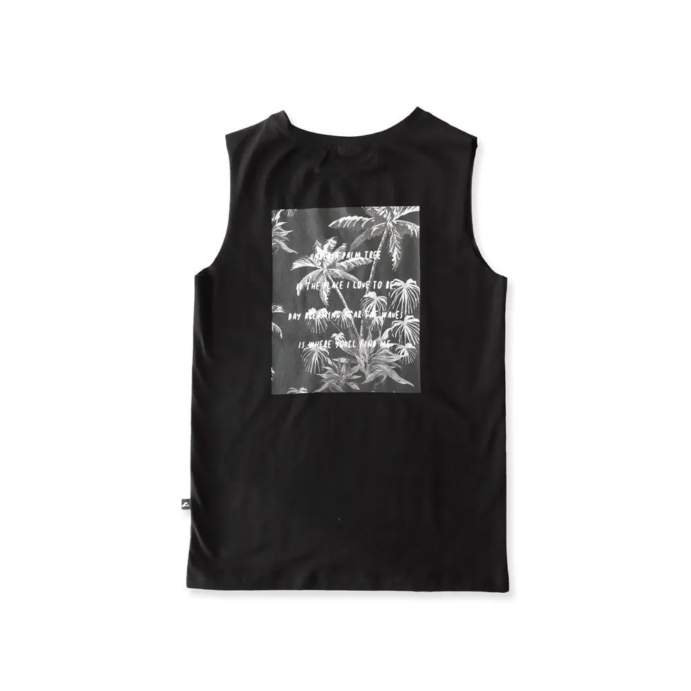 PALMS MUSCLE TEE - Black