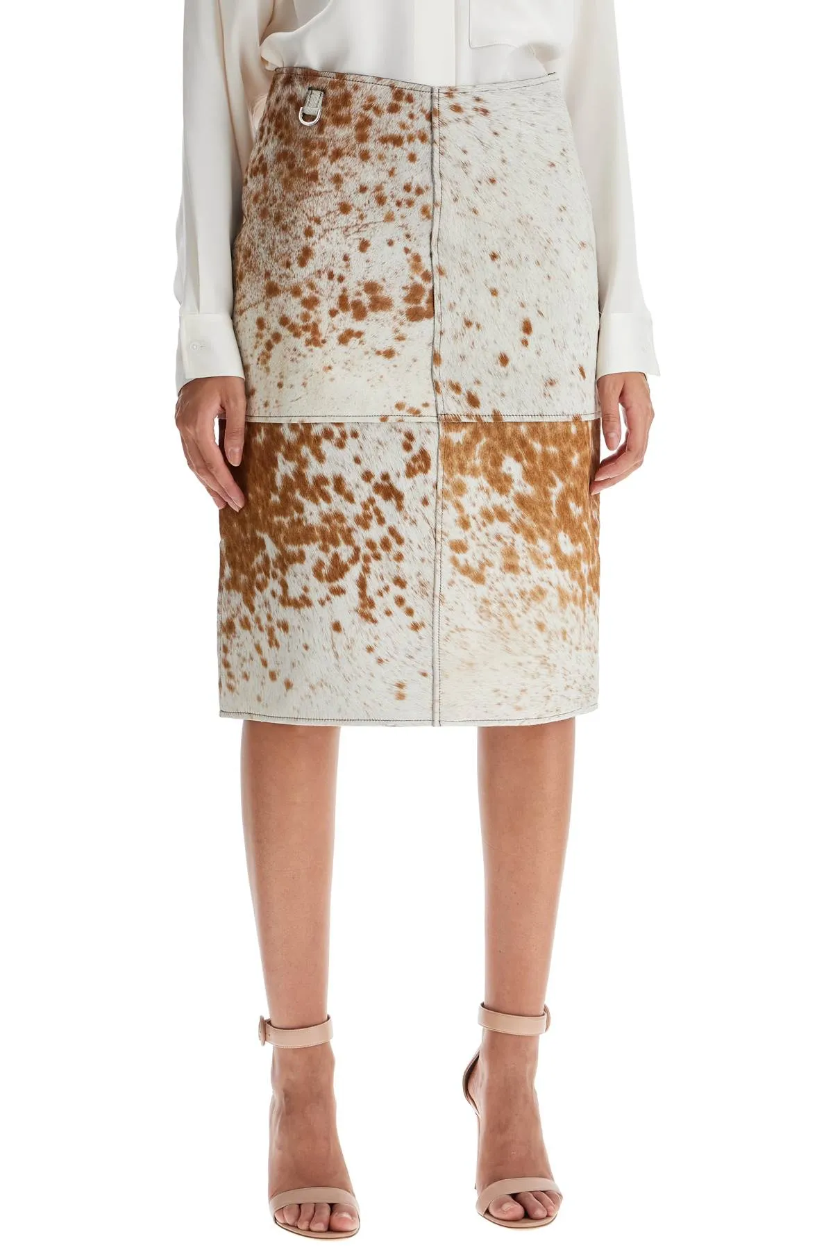 "leopard print midi skirt