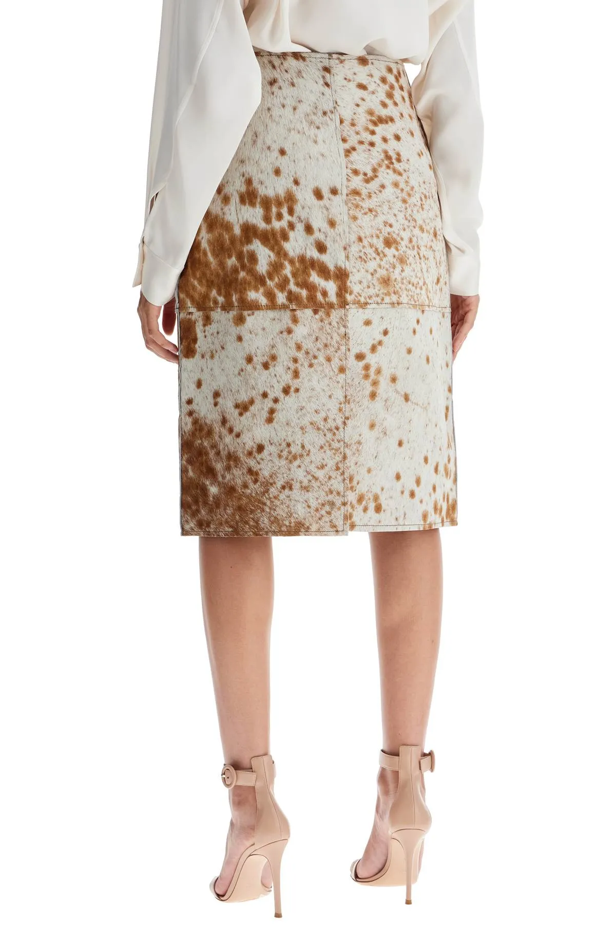 "leopard print midi skirt