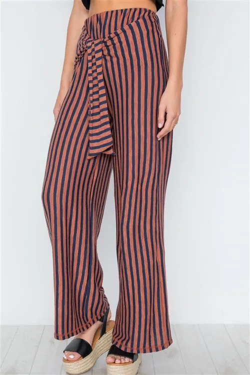 Richie Striped Tie Wide Leg Pants