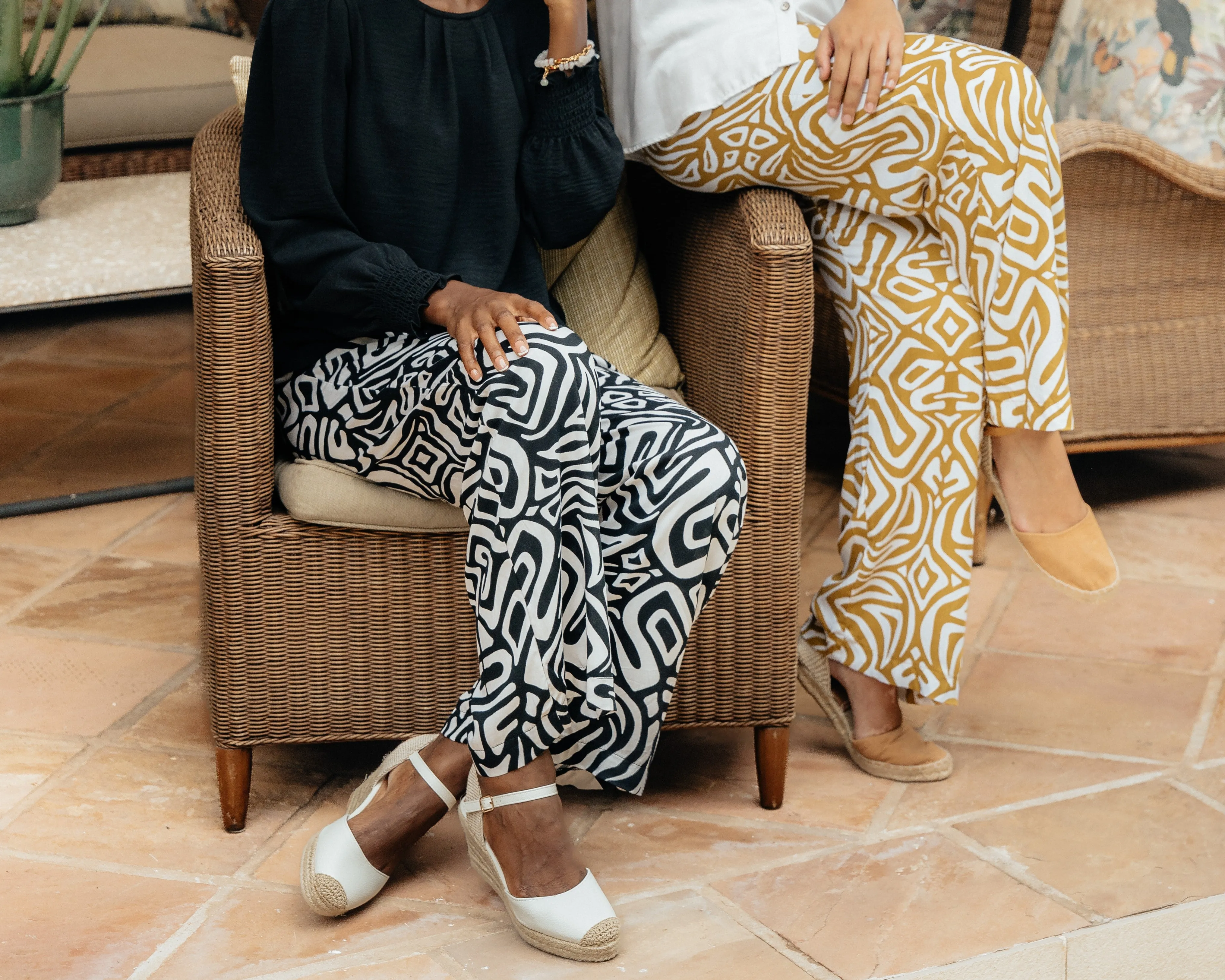 Riviera Pants Black/White Ivory