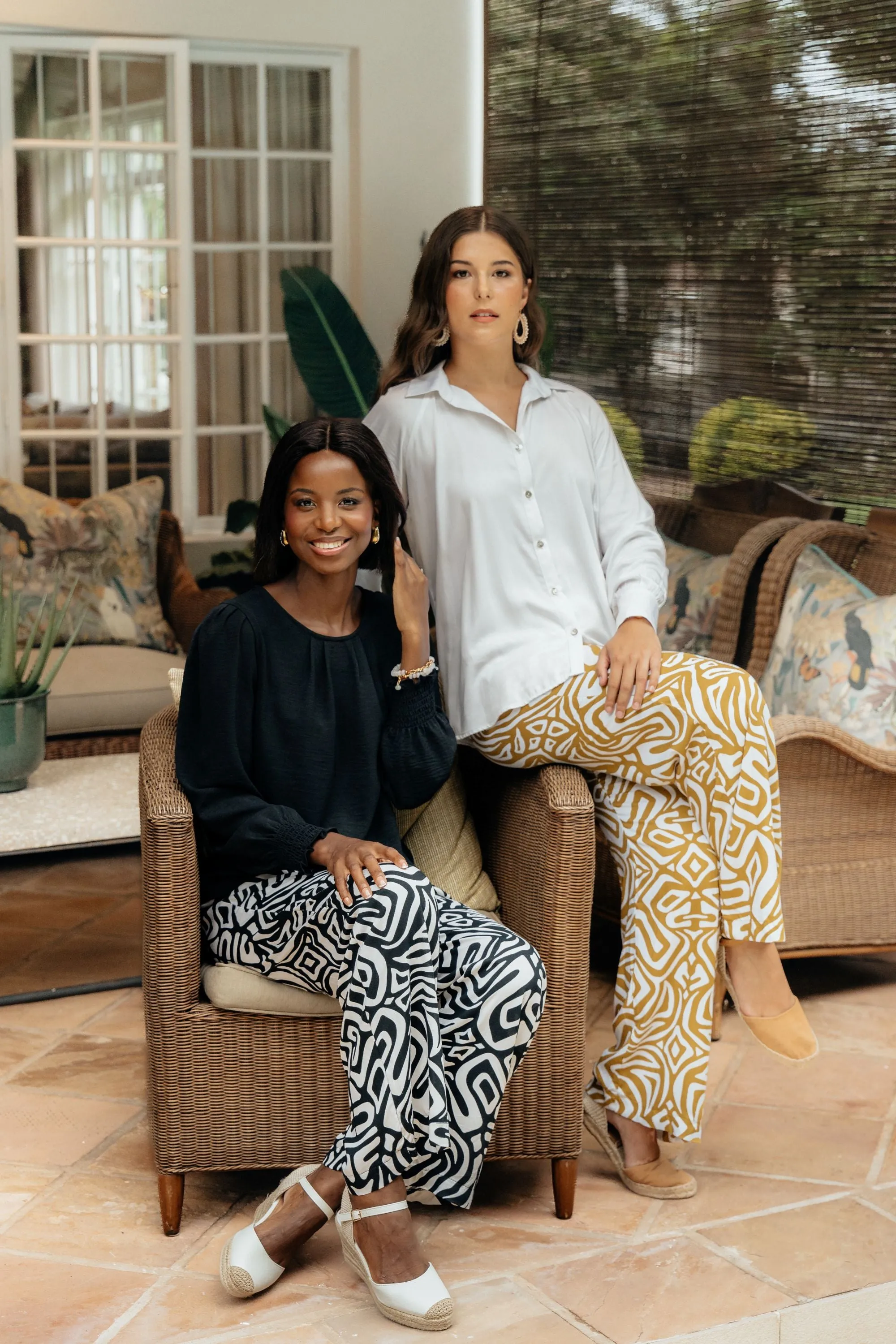Riviera Pants Mustard Geometric