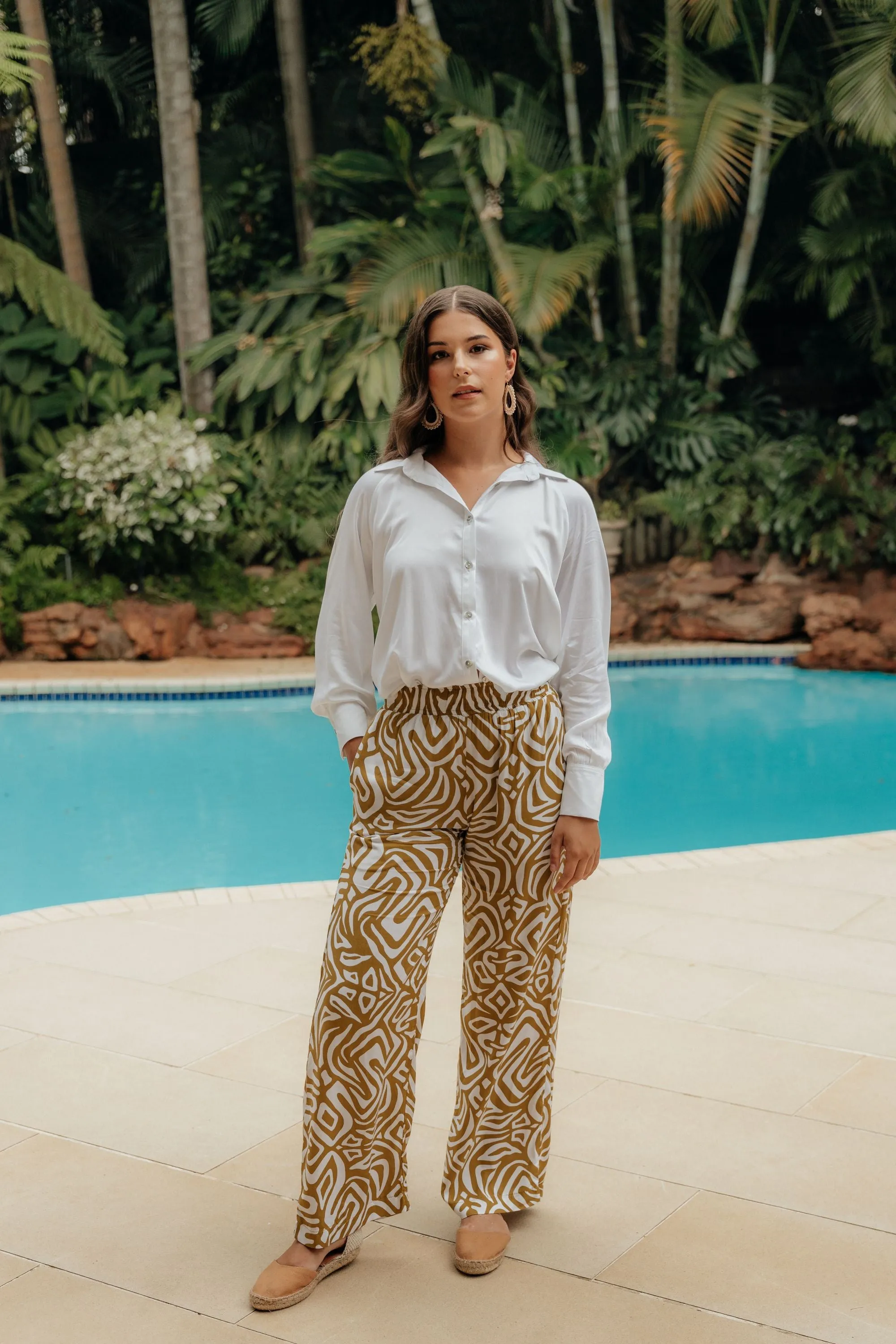 Riviera Pants Mustard Geometric