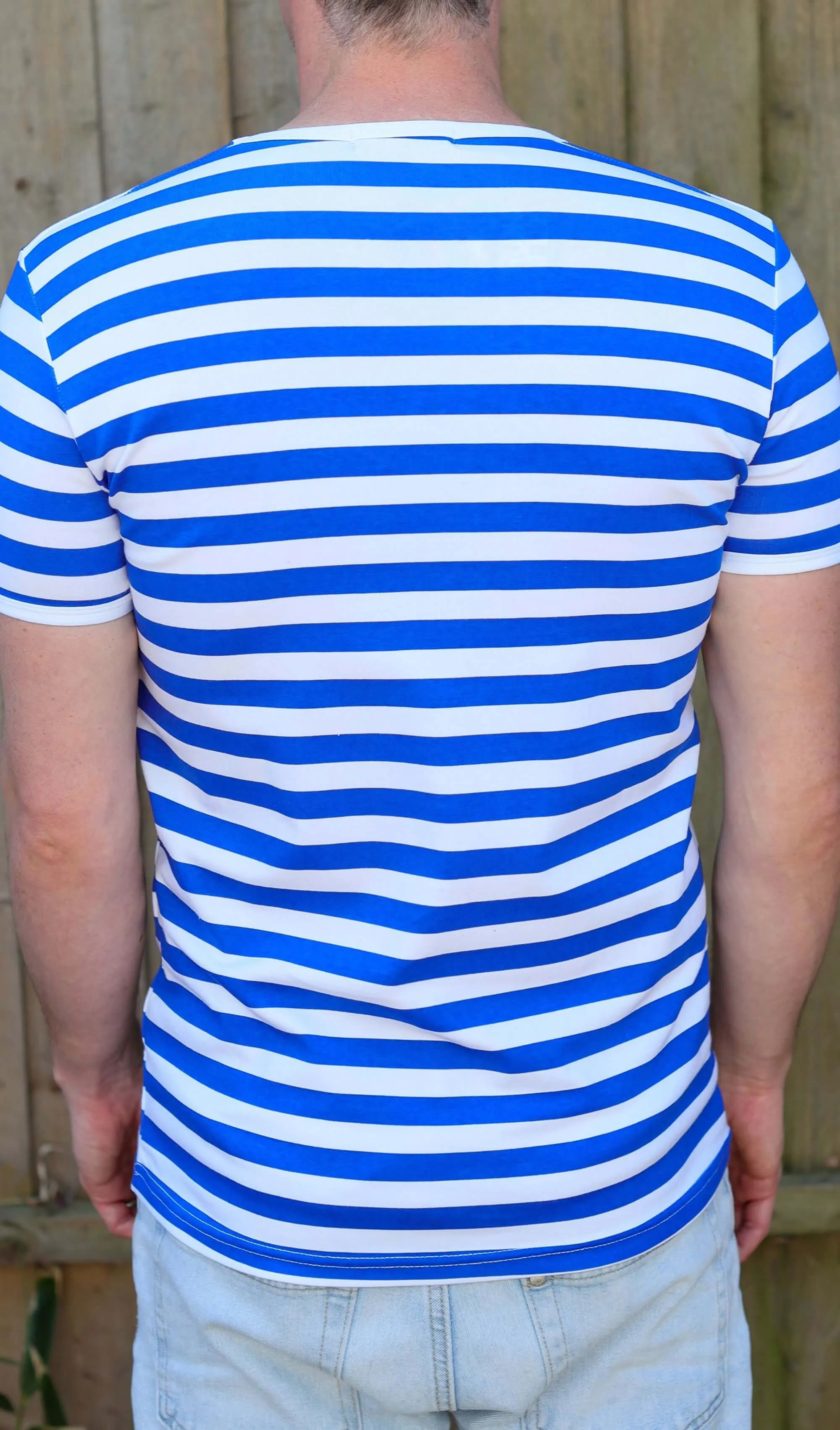 Royal & White Stripe Short Sleeve T Shirt