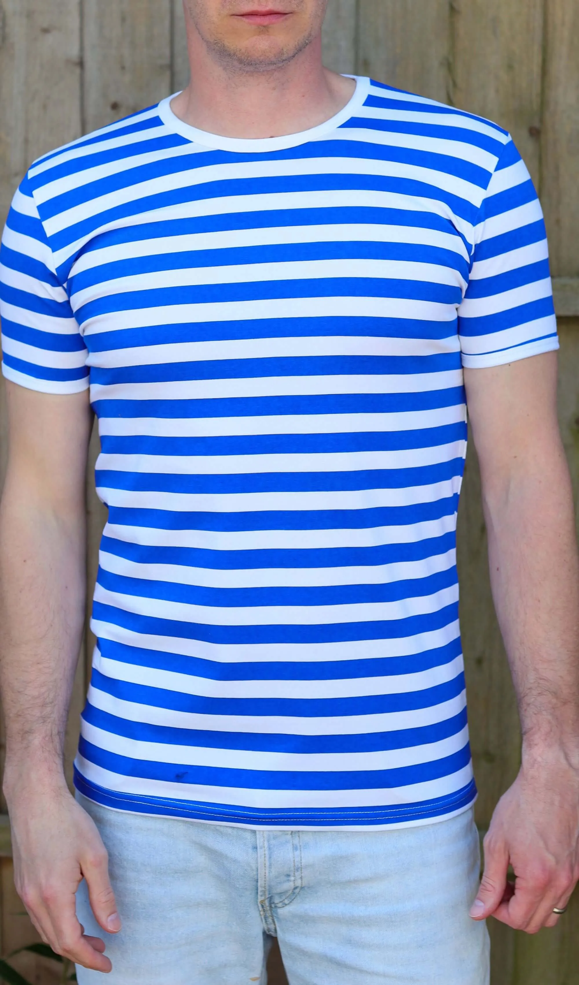 Royal & White Stripe Short Sleeve T Shirt
