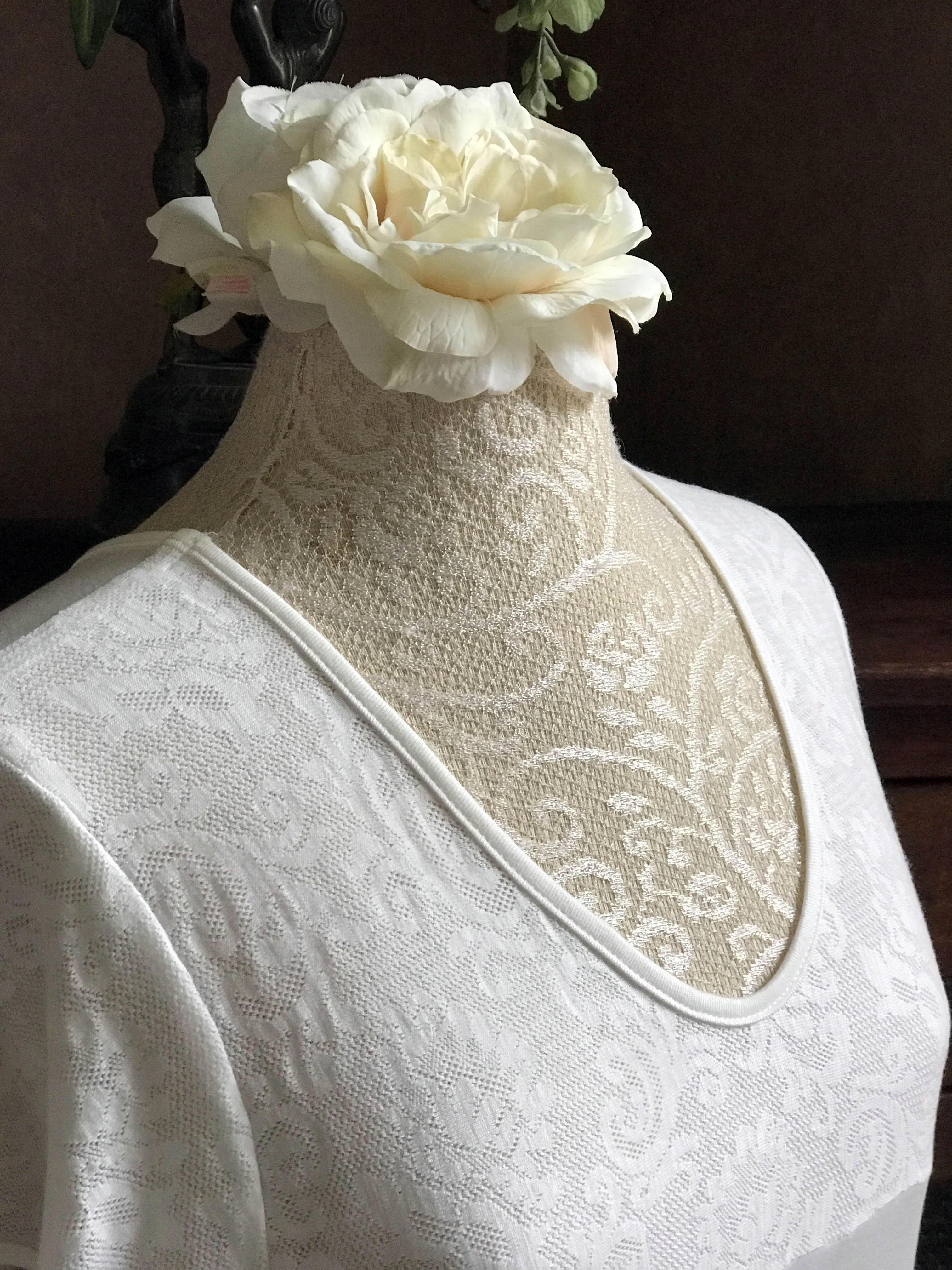 SONYA Short Sleeve V Neck 3/4 Length Gown